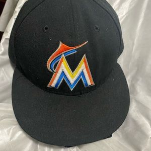 Miami Marlins MLB New Era 59Fifty
Black On Field Fitted Baseball Cap Size 7 3/4